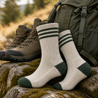 Chaussettes en laine mérinos personnalisées pour la randonnée, chaussettes thermiques rembourrées pour la montagne et les bottes de travail, commande en gros