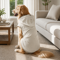 Veste à capuche confortable en pur coton pour chien, vêtement sans manches doux et respirant pour animaux de compagnie de toutes races, MOQ 10 pièces Haining