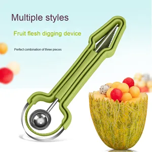 3-in-1 Stainless Steel Manual Corer <b>Vegetable</b> Peeler Apple Corer Spoon Household Kitchen Use PP Cutting <b>Tool</b> Bamboo Metal - Product Image 4