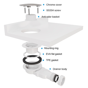 GUIDA 726213 Piatto <span class=keywords><strong>Doccia</strong></span> Moderno Personalizzato in Plastica con <span class=keywords><strong>Scarico</strong></span> - Product Image 4