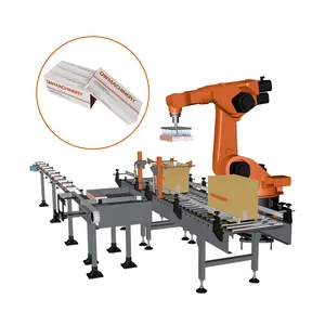 Box Packaging Line And Cartons Palletizing Lines Via Robot Arms