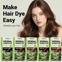 MOKERU Shampooing Colorant Permanent Rapide Sans Ammoniaque aux Herbes, en Formule Bulle, pour Couvrir les Cheveux Gris