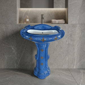Vistaar Modern Ceramic Pedestal Wash Basin Hand Wash Sink With Chrome Finish For Bathroom Sanitary Ware - Product Image 2