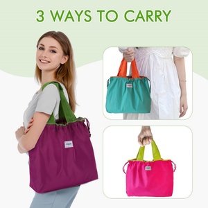 Bolsas de Compras Plegables Reutilizables Ecológicas, Diseño de Moda Red Corner, Medianas, Impermeables, de Poliéster y Nailon, Fáciles de Guardar - Product Image 3