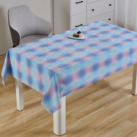 Nappe rectangulaire en PVC effet aquarelle arc-en-ciel, imprimé dégradé pastel, pour table à manger, décoration intérieure