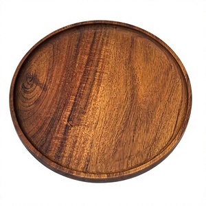 Plato ovalado de madera con patrón de veta natural, utensilio artesanal para uso en la cocina, hecho en Vietnam. - Product Image 1