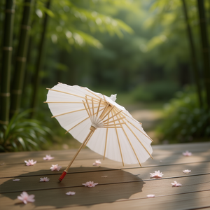 Ombrello di Carta ILAN 20 Cm Bianco Decorativo Artigianale - Product Image 2