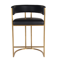 Chaises de bar moderne pour café restaurant, comptoir haut décontracté, accoudoirs rembourrés en métal, fer plastique pour les repas en plein air dans les hôtels.