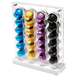 Porte-dosette de café magnétique en acrylique pour <span class=keywords><strong>Nespresso</strong></span> <span class=keywords><strong>Original</strong></span> Line Organisateur de réfrigérateur autoportant 40 capsules Capacité de stockage - Product Image 1