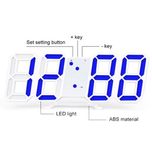 Modern 3D LED Digital <strong>Wall</strong> or Desk <strong>Clock</strong> with Time Date Temperature and Adjustable Brightnesses for Living Room <strong>Bedroom</strong> Office - Product Image 4