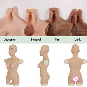 Siliconen Half Bodysuit Met Realistische Kop Borst Vormt Valse <span class=keywords><strong>Vagina</strong></span> Voor Drag Queen Ladyboy Transformatie - Product Image 5