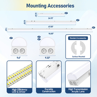 SMD2835 Tira de luz LED lineal 5200LM 4FT 40W 32W 24W Distribución de luz seleccionable Voltaje DE ENTRADA DE LA AC120-277V