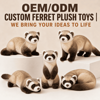 Peluche Mascotte Furet à Pieds Noirs 2027 – Commande en Gros, Jouet en Peluche Doux, Cadeau Promotionnel, Conception Personnalisée, OEM ODM, Animal en Peluche