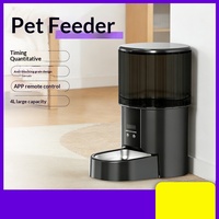 Distributeur de nourriture pour animaux de compagnie de grande capacité 4L avec contrôle des portions temporisé, caméra de vision nocturne et double alimentation de secours pour usage domestique