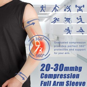 Protectores de Brazo de Silicona Deportivos con Compresión de 20-30 mmHg, Almohadillas para Codos y Mangas de Compresión, Suaves y con Logotipo Personalizable - Product Image 6