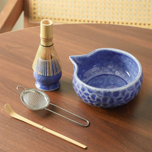 Set di Lusso <span class=keywords><strong>Giapponese</strong></span> Japandi Eco-Friendly con Ciotola in Ceramica per Matcha, Frusta in Bambù e Tazza da Tè, Prodotto nel Guangdong - Product Image 1