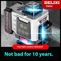 Niveau laser Delixi 12 lignes Compteur d'eau infrarouge extérieur de haute précision avec lumière verte forte de qualité industrielle