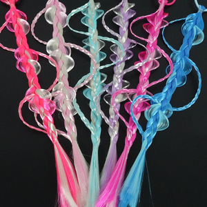 Kids Colorful Lantern Bubble <b>Braid</b> Wig Hair Tie Gradient Fake <b>Braid</b> Girls Stage Party Dress Up Hair <b>Accessories</b> - Product Image 4