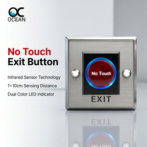 OCEAN GH70A Bouton de sortie infrarouge haute sensibilité 12V avec indicateur LED, détecteur de mouvement sans contact, interrupteur de déverrouillage de porte, accès intérieur - Product Image 1