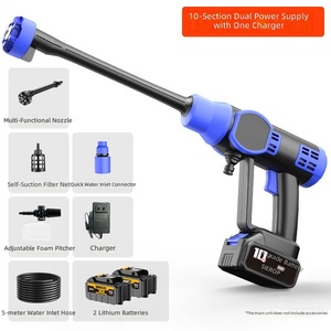 Hidrolavadora Eléctrica de 21V con Kit de Pistola Rociadora <span class=keywords><strong>y</strong></span> <span class=keywords><strong>Baterías</strong></span> Dobles para Lavado de Autos - Product Image 1