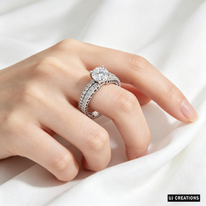 Personnalisé S925 | 10K | 14K | Bague de mariage en or massif 18 carats avec diamant rond de 1 carat cultivé en laboratoire, taille brillant, qualité VVS-VS - Product Image 3