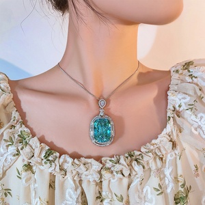 Bulk Order Copper Big Cushion Cut Cubic Zirconia Premium Jewelry Retro <b>Pink</b> Dried Rose Pendant <b>Necklace</b> for Women Festival Gift - Product Image 5