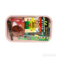 Kit d'accessoires : Plateaux roulants colorés, Broyeur à herbes en plastique 2 pièces, Tube de rangement, Papier à rouler parfumé au chanvre