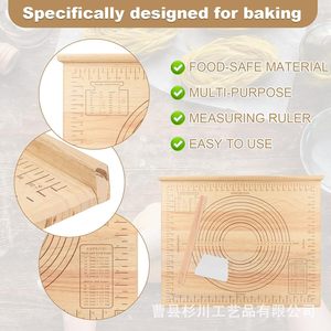Wooden Pastry Board 14x18 Inches With Measurements For Baking And <b>Rolling</b> Dough - Product Image 2