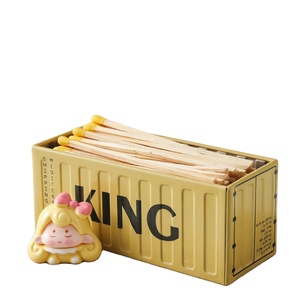 Fiammiferi con Stelo in Legno Stile Minimalista Moderno Little Poplar per Matrimoni e Compleanni, Fiammiferi Creativi in Carta Kraft Vintage - Product Image 1