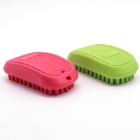 Brosse de massage et de toilettage pour animaux de compagnie (chats et chiens) en caoutchouc durable, avec écran amovible pour l'élimination des poils, pour le bain et la douche – Prix usine, en stock
