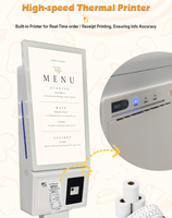 Kiosque de commande alimentaire tactile pour fournisseurs de matériel informatique, système Android/Windows, écran totem, paiement POS personnalisé avec caméra/codes QR