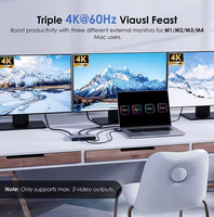 Base de Conexión Universal WAVLINK WL-UG7701 USB-A USB-C para Laptop, Pantalla Triple 4K