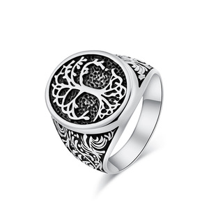 Bague en acier titane Arbre de Vie Celtique Nordique Vintage pour Homme, Bijou Artistique Polyvalent en Acier Inoxydable - Product Image 4