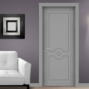 Porte à battants en bois massif gris peint, design intérieur américain pour chambre à coucher - Product Image 5
