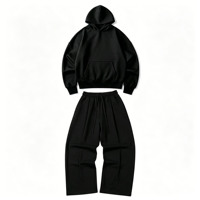 Nouvel ensemble décontracté pour homme en pur coton sur mesure : sweat à capuche oversize et pantalon large