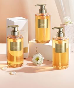 Custom 500ml 750ml confezione cosmetica vuota oro Shampoo balsamo bottiglia di lozione per il lavaggio del corpo in plastica bottiglie di Gel doccia - Product Image 1
