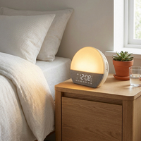 Machine à bruit blanc pour le sommeil, réveil lumineux de table, horloge de bureau, veilleuse d'ambiance RVB, réveil de bureau multifonctionnel