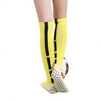 Chaussettes de sport longues antidérapantes pour homme, montantes jusqu'au genou, à rayures, pour le football, collection automne