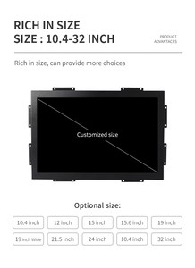 Monitor de Pantalla Táctil Industrial Integrado OEM de Marco Abierto con Grado de Protección IP65, Interfaz Serial BNC DVI USB VGA - Product Image 6