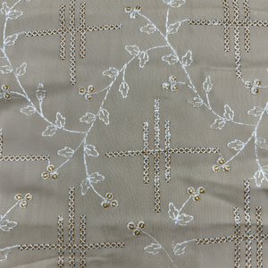 Deliza-58 Poly-20% visqueux-80% 86 Gsm haute qualité brodé tricoté tissu ample plaine mariage Kurti chemise pour robe costume - Product Image 1