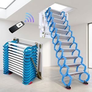 Échelle de <span class=keywords><strong>grenier</strong></span> électrique avec télécommande, échelle de <span class=keywords><strong>grenier</strong></span> pliante en aluminium robuste, escalier rétractable automatique pour charge de 330 lb - Product Image 1