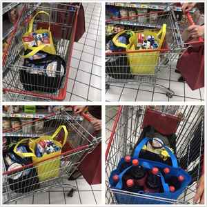 Sacs de courses réutilisables robustes, grands, lavables, non tissés, pliables, avec poignées renforcées - Product Image 3