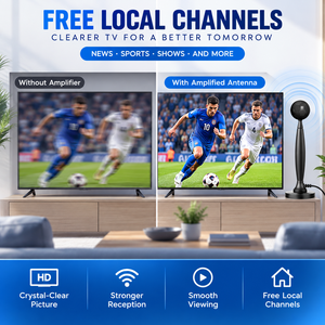 Antena de TV Digital para Interiores de 30dBi con Amplificador VHF UHF, Base Magnética, Cable de 5m para HDTV, OEM ODM, Directo de Fábrica - Product Image 6
