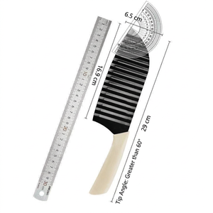 Couteau à découper ondulé en acier à haute teneur en carbone, trancheuse à pommes de terre ondulée avec manche en PP pour ustensiles de cuisine, préparation culinaire et planche à découper DIY - Product Image 5