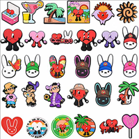 Bad bunny – épingles de sac à dos en pvc, ensemble de 100 broches en émail, épingles de dessin animé dur personnalisées