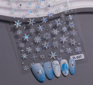 Cristal diamant bleu <span class=keywords><strong>flocon</strong></span> <span class=keywords><strong>de</strong></span> <span class=keywords><strong>neige</strong></span> Nail Art autocollant 5D Relief en trois dimensions bronzant argent <span class=keywords><strong>flocon</strong></span> <span class=keywords><strong>de</strong></span> <span class=keywords><strong>neige</strong></span> ongles autocollant bijoux - Product Image 4