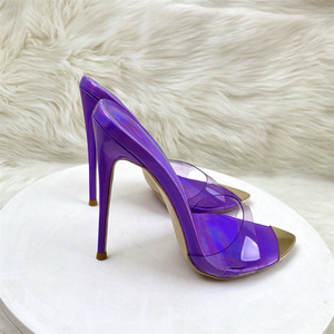 Escarpins à talons aiguilles de 12 cm pour femmes, à bout ouvert, chaussures de mariage 2024, grandes tailles 34-46, talons hauts pour soirées - Product Image 5