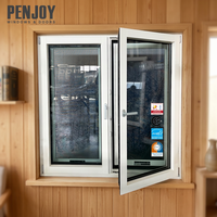 Fenêtres battantes Penjoy modernes à triple vitrage de sécurité, en bois recouvert d'aluminium, certifiées Energy Star pour maison passive