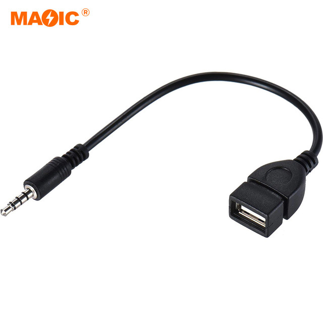 AUX 3.5mm Audio Plug Male to USB 2.0 Female OTG Adapter Cable for Car Microphone Stereo Combination