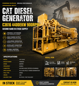 8 Conjuntos en Stock, Generador Diésel CAT C3616 de Segunda Mano, 4400EKW 900RPM, Grupo Electrógeno Caterpillar Usado - Product Image 5